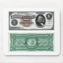 $5 Banknote Silver Certificate Series 1886 Mouse Pad