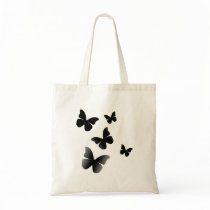 5 Black Butterflies Tote Bags