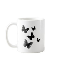 5 Black Butterflies Coffee Mug