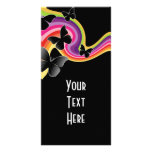 5 Black Butterflies On Swirly Rainbow Photo Greeting Card