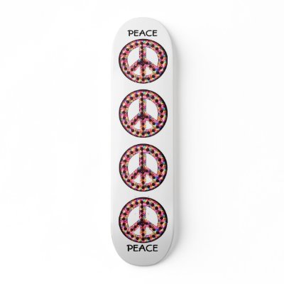 5-colour peace skateboard by wreathmanbob