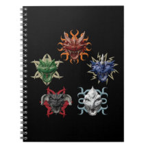 5 Dragons Spiral Note Books