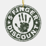 5 Finger Discount Logo - Green Tea Christmas Ornament