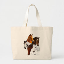 5 Horse Heads Tote Bags