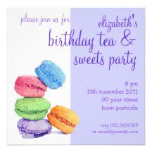 5 Macarons Birthday Invitation