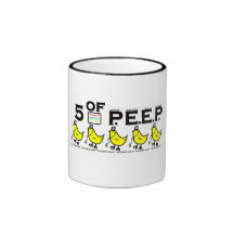 5 of P.E.E.P. Coffee Mugs