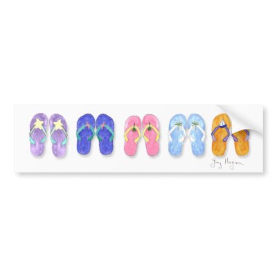 5 Pairs of Flip-Flops Bumper Stickers by ginyhogan