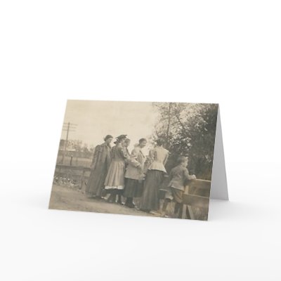 5 people overlooking bridge card by amazingvintage