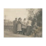 5 people overlooking bridge post card
