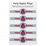 5 per sheet Lady Bug Birthday Paper Napkin Rings