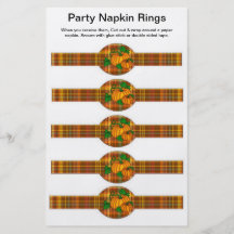5 per sheet Thanksgiving Autumn Paper Napkin Rings Flyers