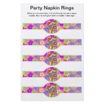 5 per sheet TROPICAL Birthday Paper Napkin Rings