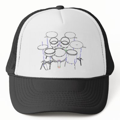 5 Piece Drum Kit: Marker Drawing: by spiritswitchboard