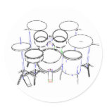 5 Piece Drum Kit: Marker Drawing: stickers