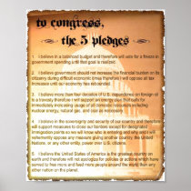 5 Pledges Glenn Beck Poster