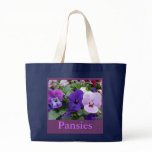 5 Purple Lavender Blue Pansies Tote Bag