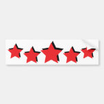 5 red stars deluxe bumper sticker