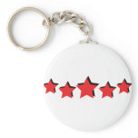 5 red stars deluxe keychain