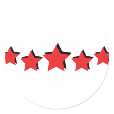 5 red stars deluxe stickers by Tomaniac