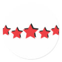 5 red stars deluxe stickers