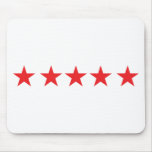 5 red stars icon deluxe mouse pad