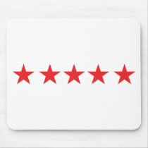 5 red stars icon deluxe mouse pad