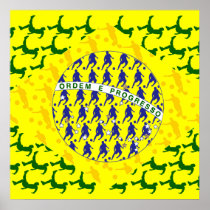 5 star soccer player flag of brazil posters
