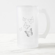 5 White Butterflies Coffee Mug
