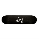 5 White Butterflies Skateboard Deck