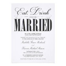 5 x 7 Eat, Drink & Be Married | Wedding Invitation