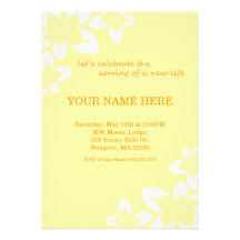 5" x 7" Simple Yellow Baby Shower Invitation