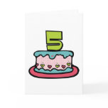 5 Year Old Birthday Cake Greeting Cards