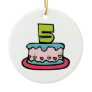 5 Year Old Birthday Cake Christmas Tree Ornament