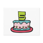 5 Year Old Birthday Cake Post Card