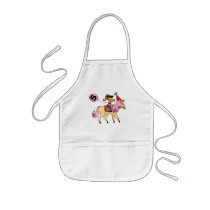 5 year old girl on a pony apron