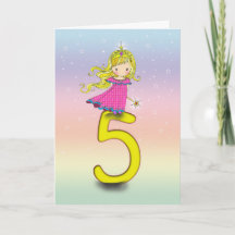 Year Old Princess Birthday Card for Girls