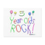 5 Year Olds Rock ! Postcard