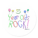 5 Year Olds Rock! Sticker