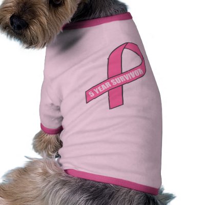 5 Year Survivor (Breast Cancer Pink Ribbon) Dog T Shirt by HelpRaiseAwareness