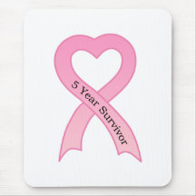 5 Year Survivor Pink Ribbon Mousepad