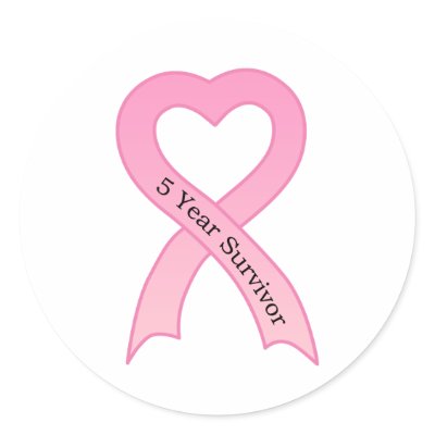 5 Year Survivor Pink Ribbon Sticker by pinkribbonshirts