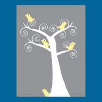 5 Yellow Birds Print posters