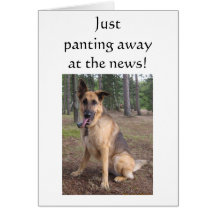 5Oth PANTING AWAY AT THE NEWS Greeting Card