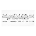 5th Amendment Watts v Indiana 338 US 49 1949 photo cards