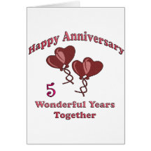 5th. Anniversary Greeting Card