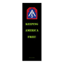 5th army A5 veteran patches bookmarker vfw us Card Business Card Templates
