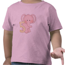 5th Birthday Elephant (pink) t-shirts