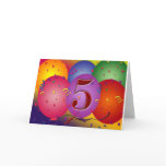 5th Birthday Party Balloon decorations Greeting Cards