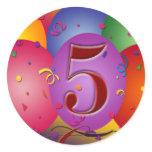 5th Birthday Party Balloon decorations stickers