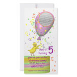 5th Birthday Party Chicken Invite Pink Balloon